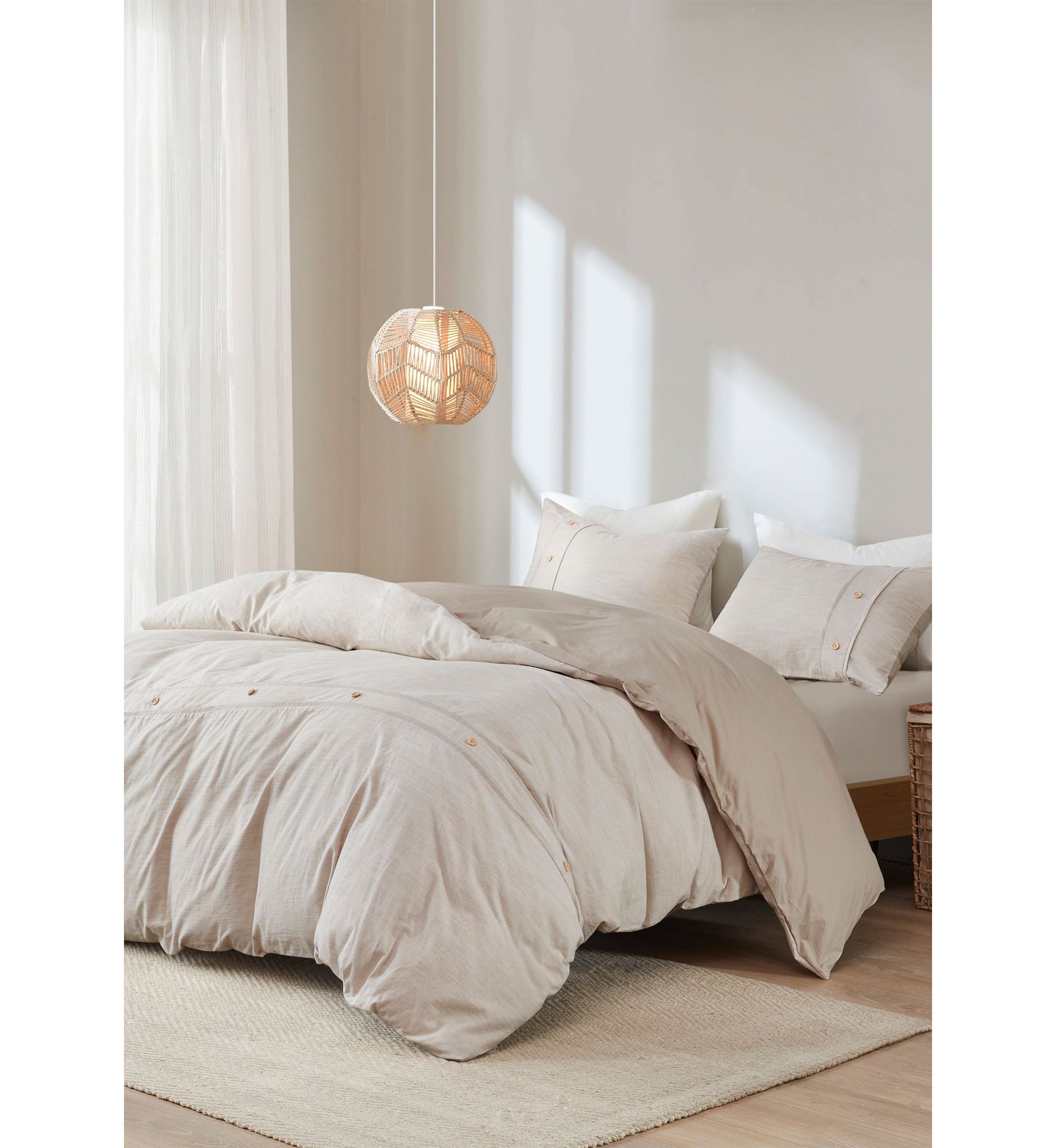 Dover 3 Piece Organic Cotton Oversized Duvet Cover Set