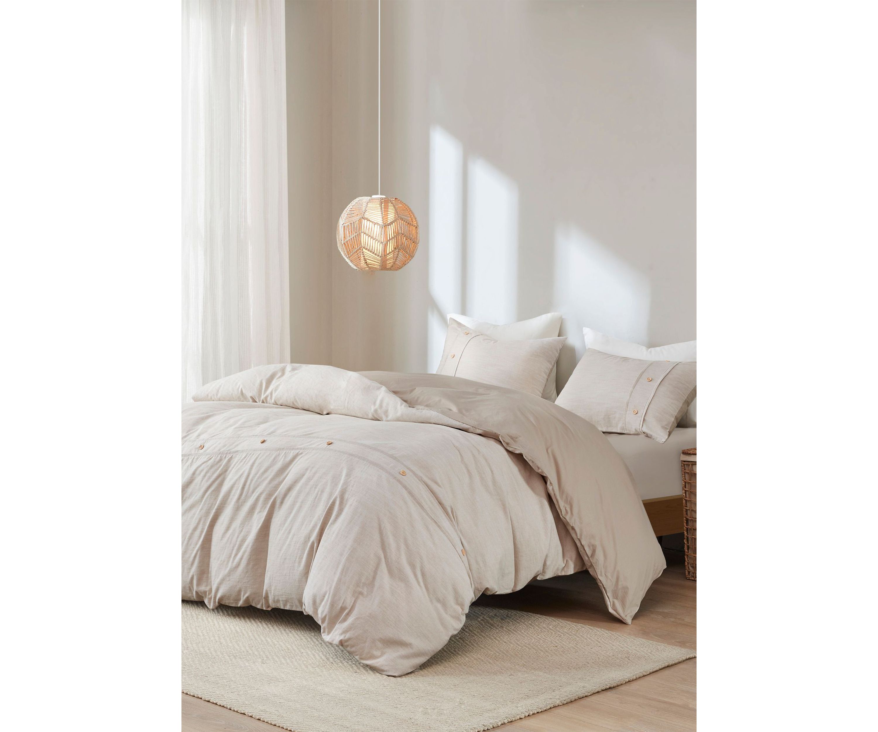 Dover 3 Piece Organic Cotton Oversized Duvet Cover Set
