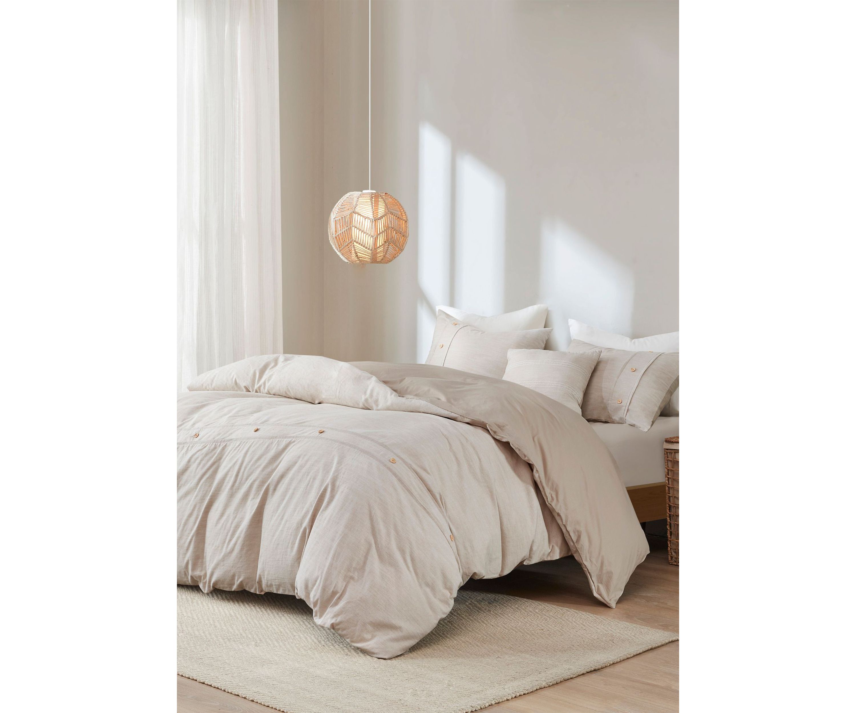 Dover 5 Piece Organic Cotton Oversized Comforter Cover Set w/removable insert