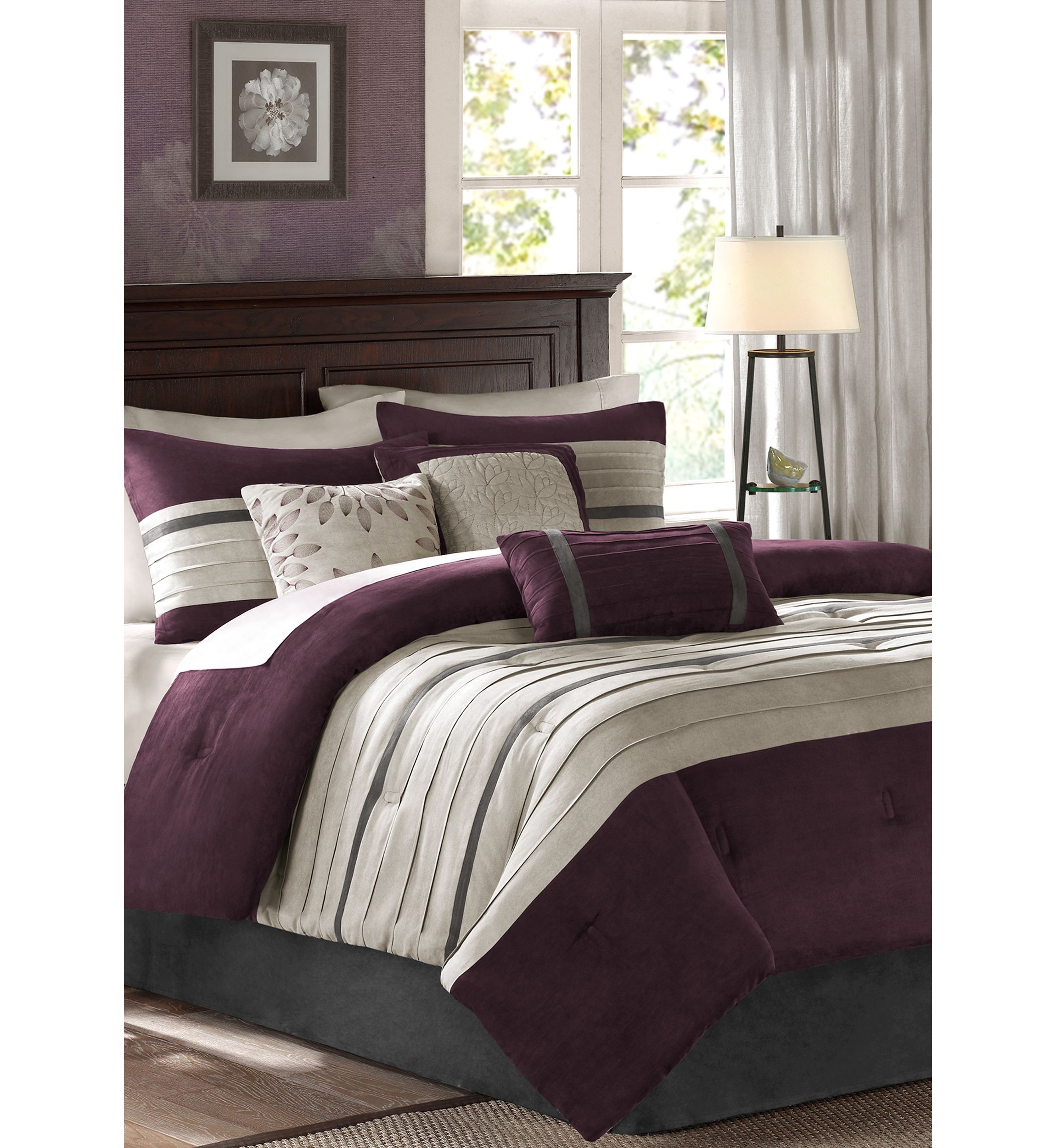 Palmer Faux suede Soft 7 Piece Comforter Set