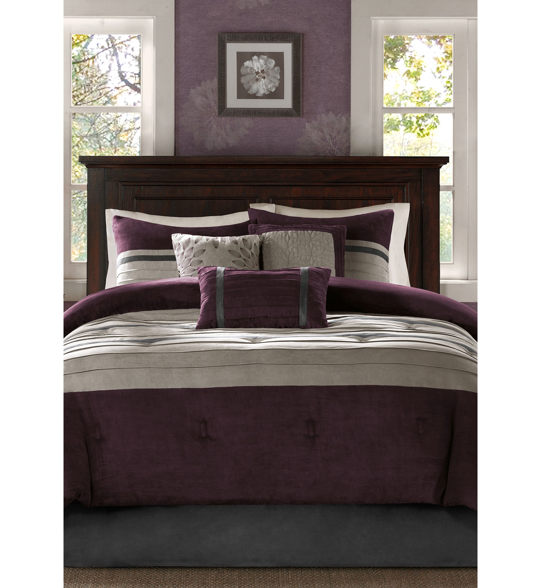 Palmer Faux suede Soft 7 Piece Comforter Set