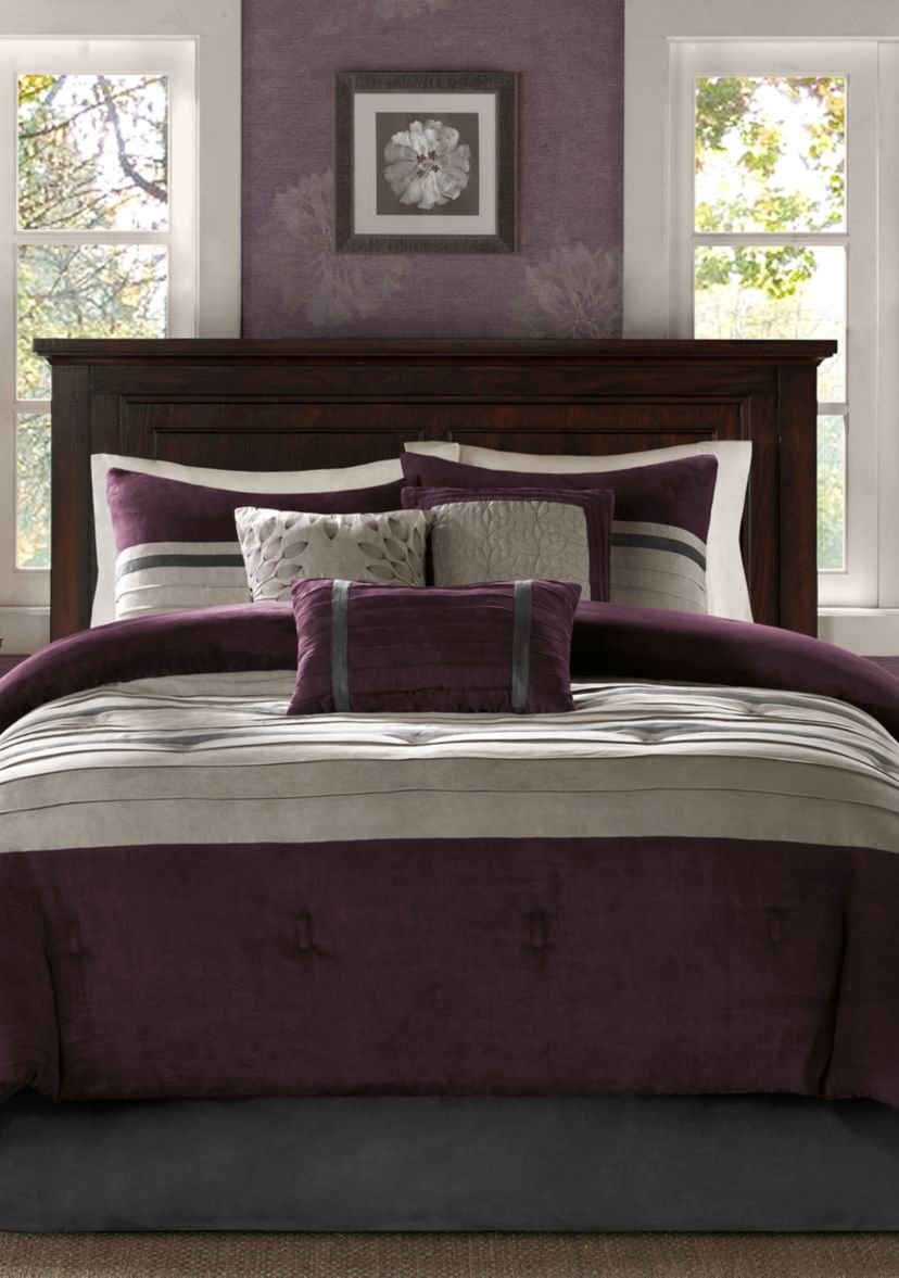 Palmer Faux suede Soft 7 Piece Comforter Set