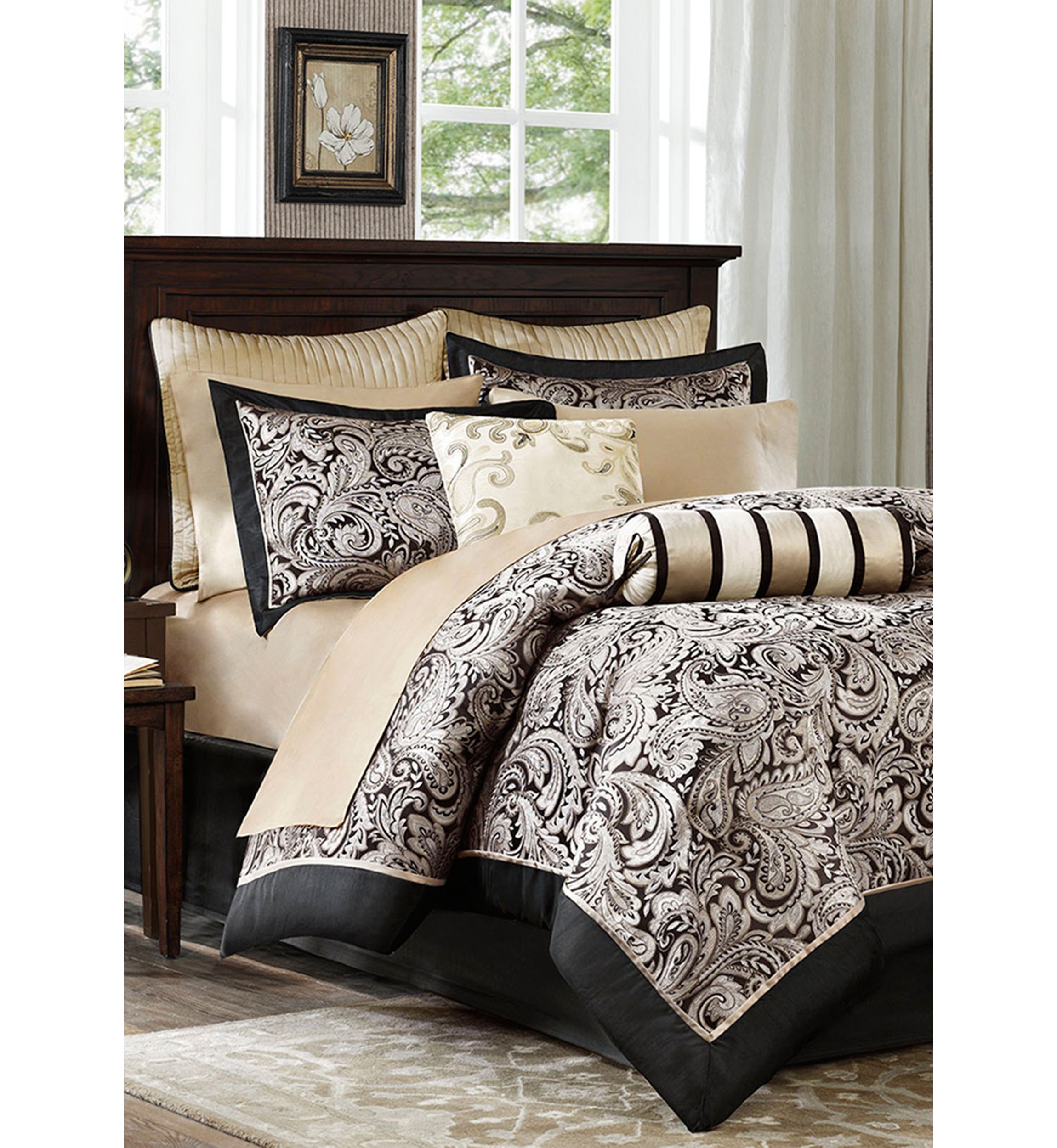Aubrey 12 Piece Comforter Set with Cotton Bed Sheets