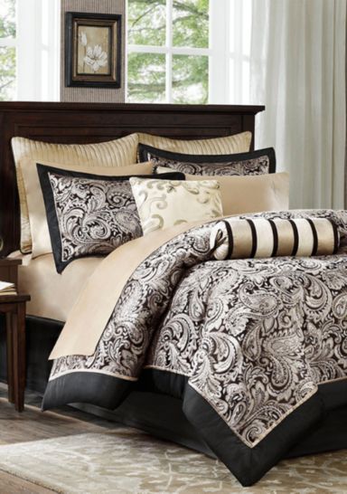 Aubrey 12 Piece Comforter Set with Cotton Bed Sheets