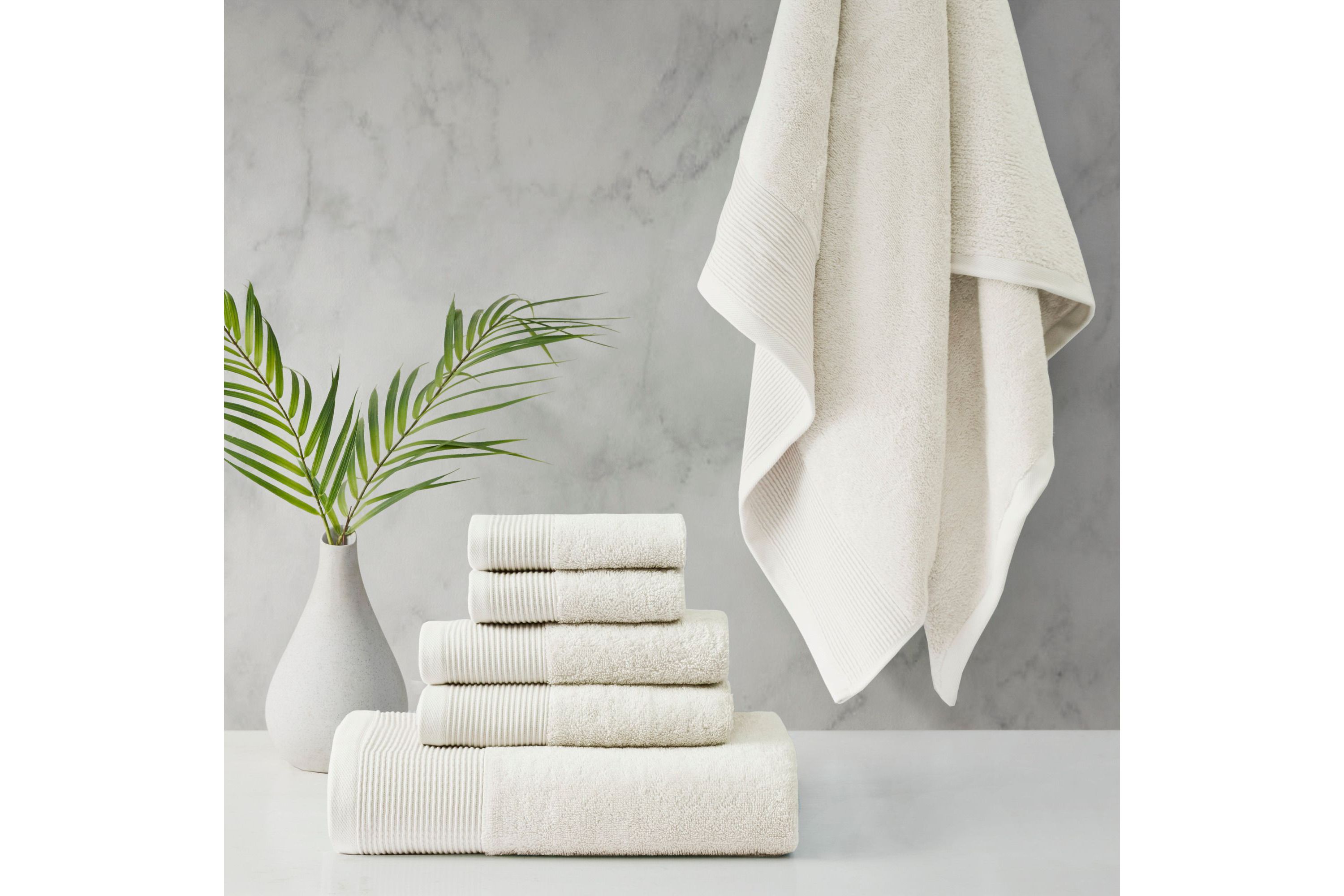 Nuage Cotton Tencel Blend Antimicrobial 6 Piece Towel Set