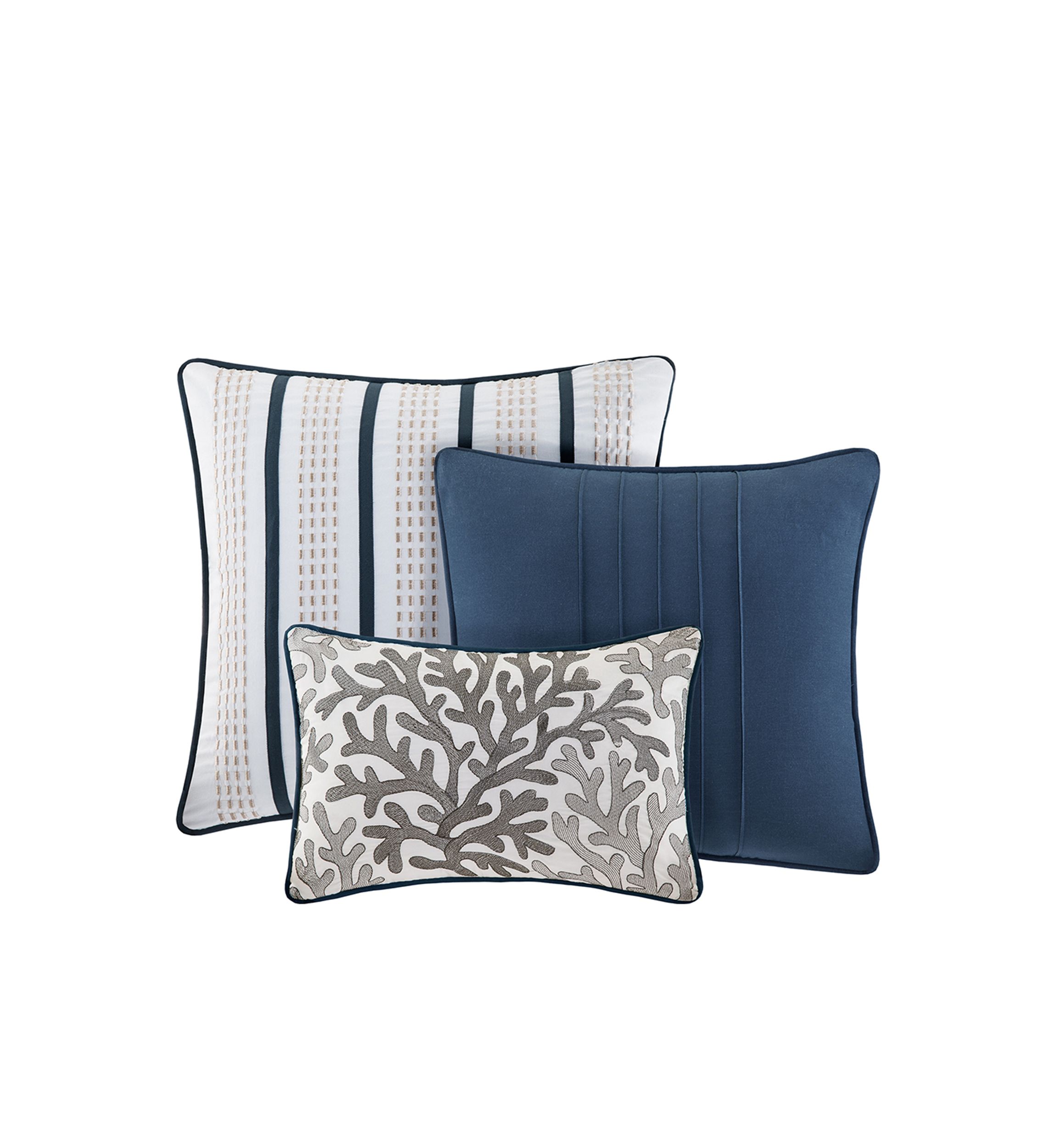 Bayside Blue 7-Piece California King Comforter Set 104-in. x 92-in.