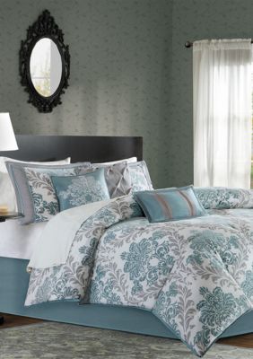 Madison Park Bella 7 Piece Comforter Set Aqua Belk