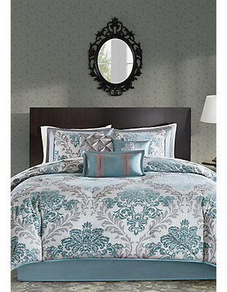 Madison Park Bella 7 Piece Comforter Set Aqua Belk