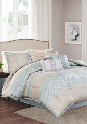 Madison Park Bennett 7 Piece Comforter Set Aqua Belk