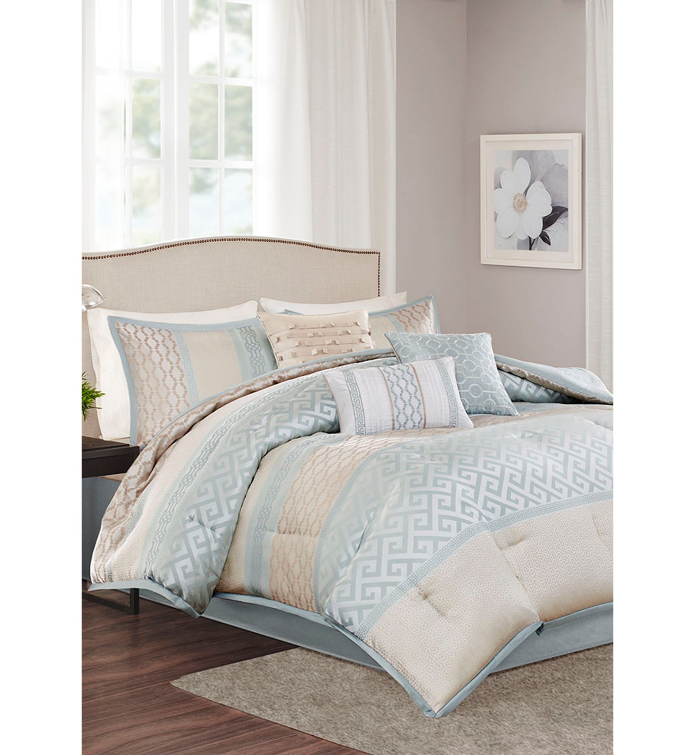 Bennett 7-Piece Comforter Set- Aqua