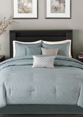 Madison Park Biloxi 7 Piece Comforter Set Blue Belk