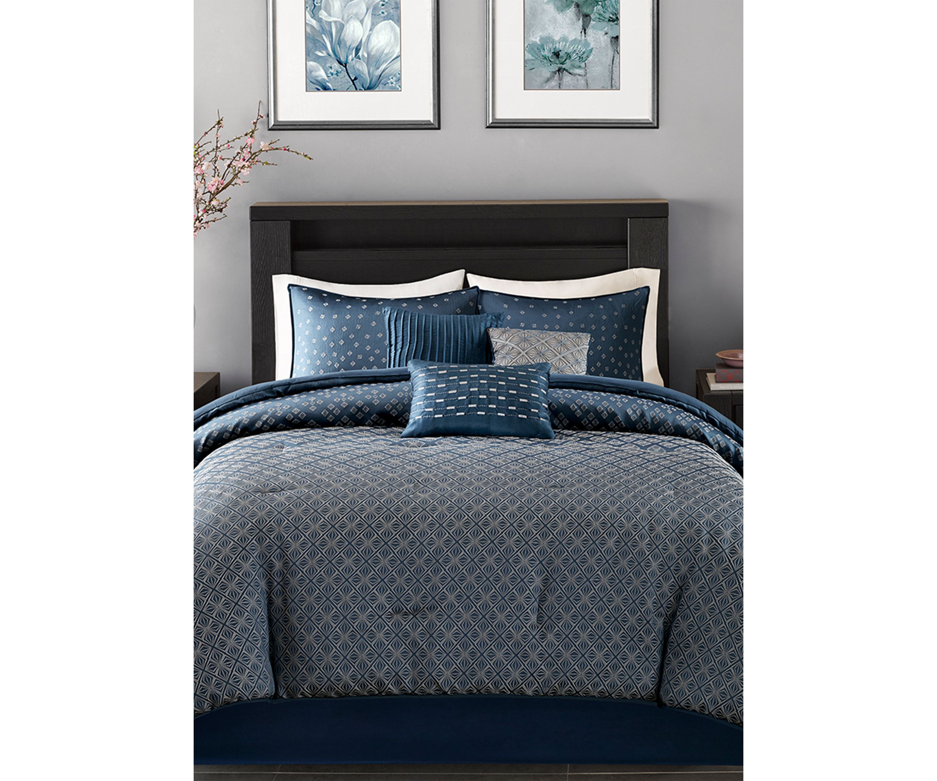 Biloxi 7 Piece Comforter Set- Navy