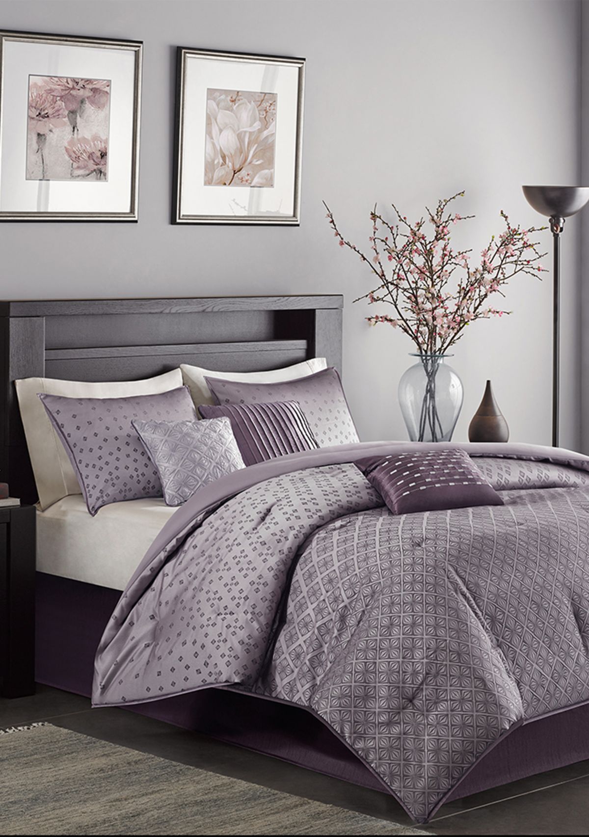 Biloxi 7-Piece Comforter Set- Purple