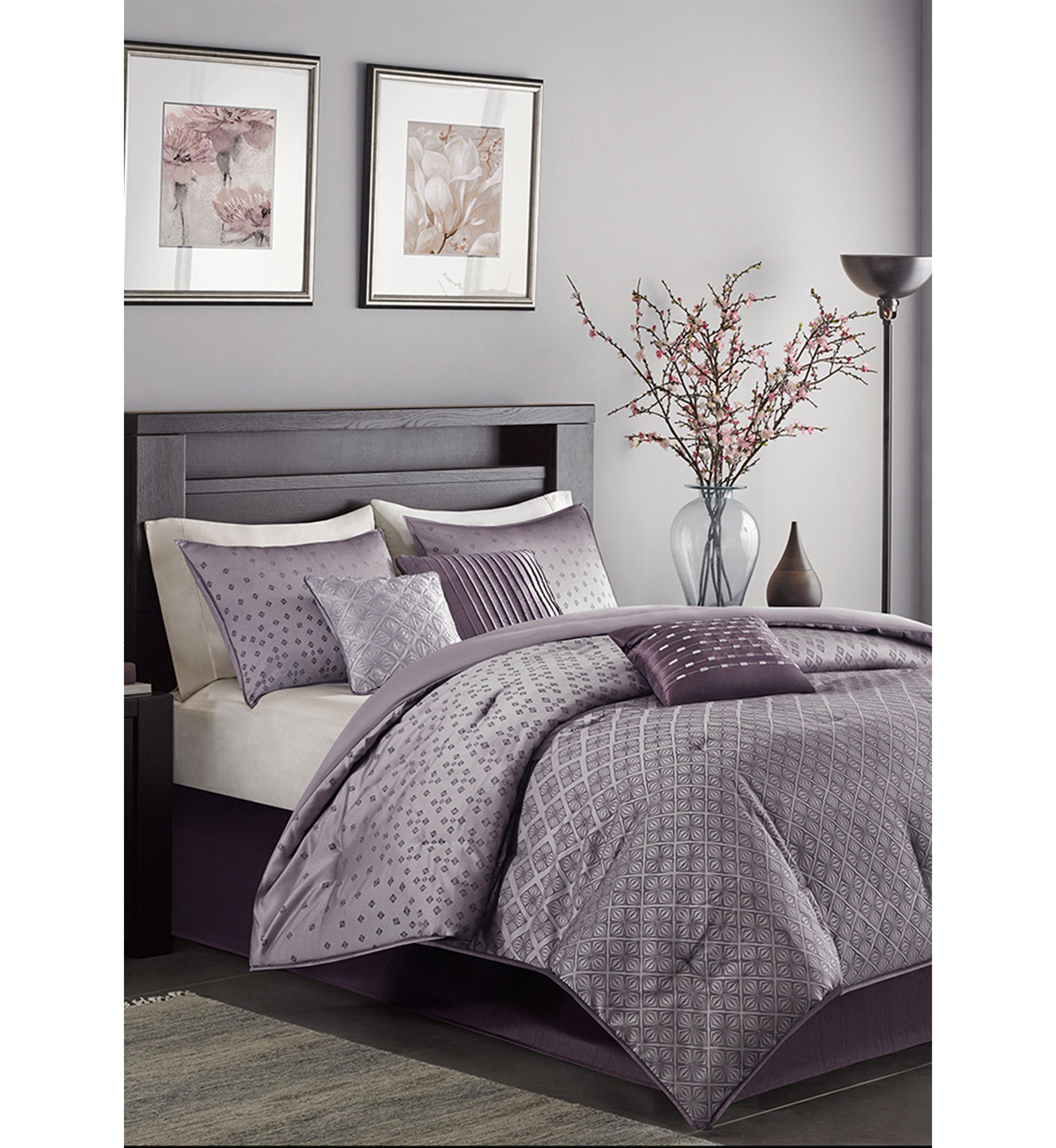 Biloxi 7-Piece Comforter Set- Purple