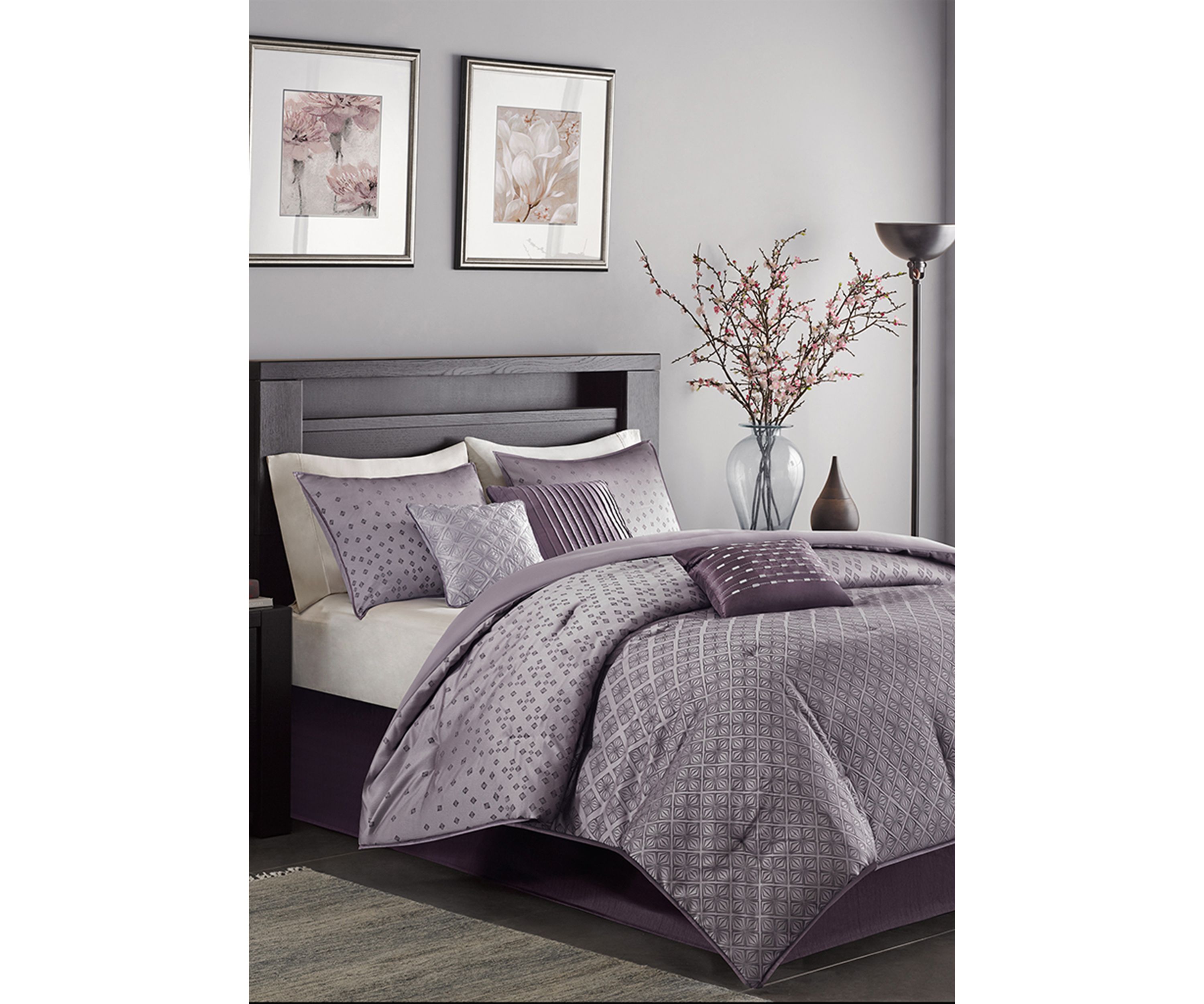 Biloxi 7-Piece Comforter Set- Purple