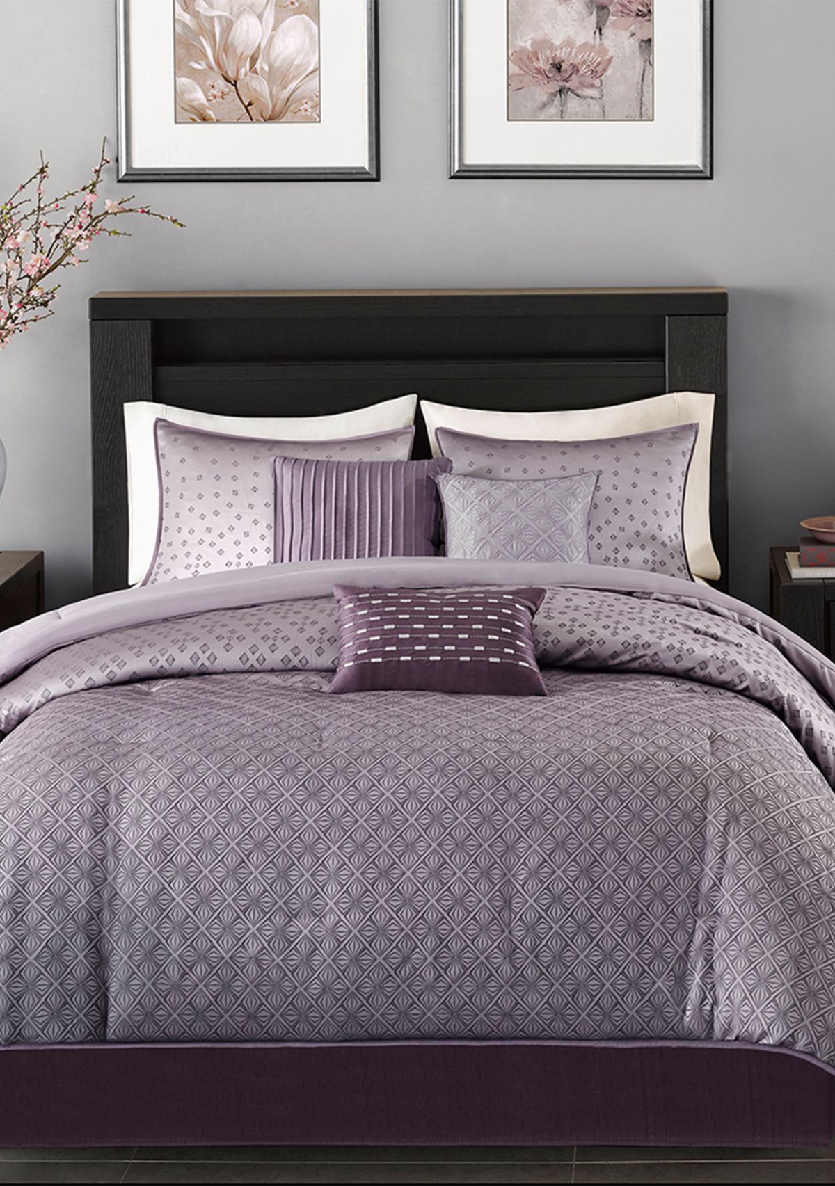 Biloxi 7-Piece Comforter Set- Purple