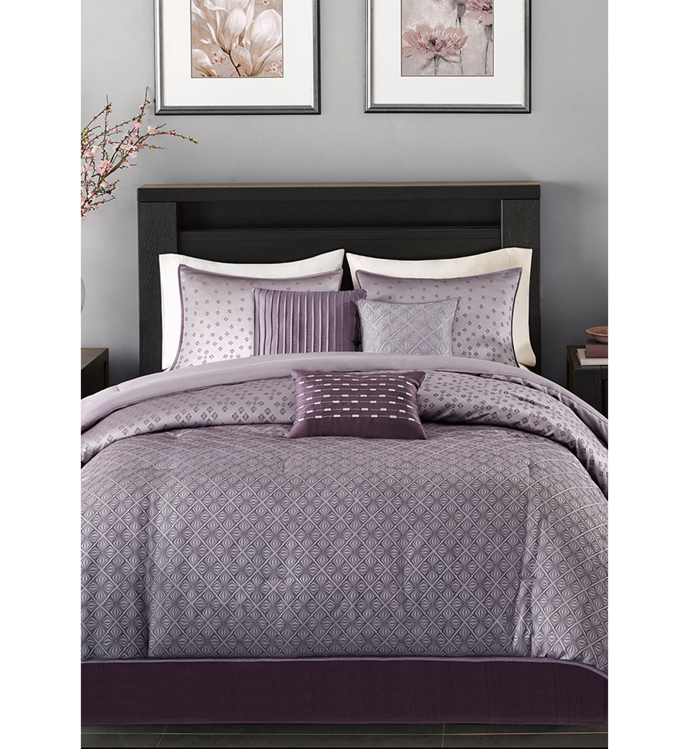 Biloxi 7-Piece Comforter Set- Purple