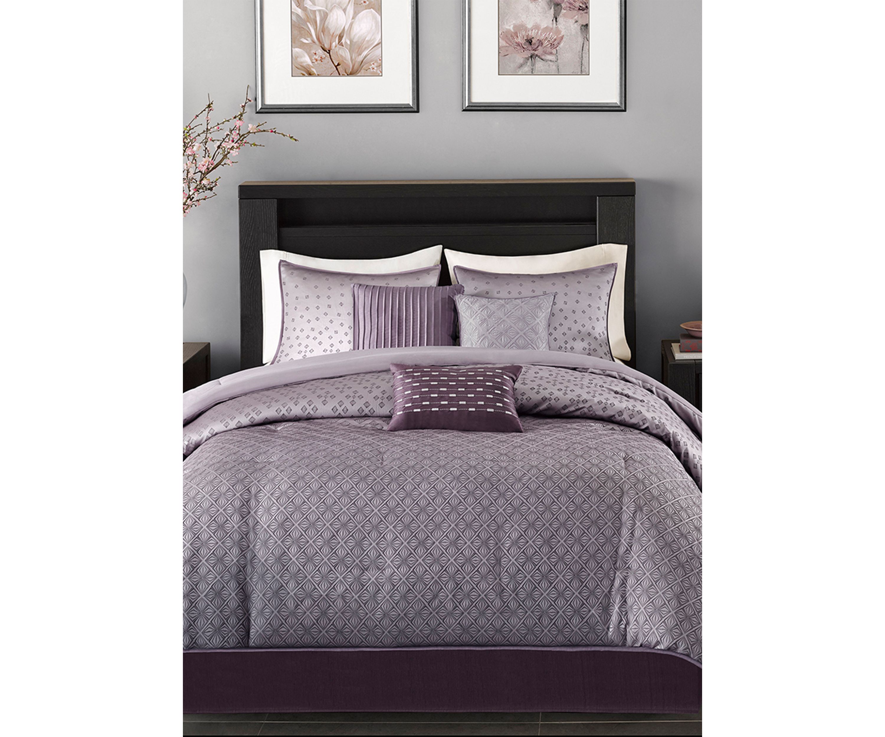 Biloxi 7-Piece Comforter Set- Purple