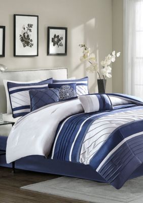 Blaire 7-Piece Comforter Set-Navy