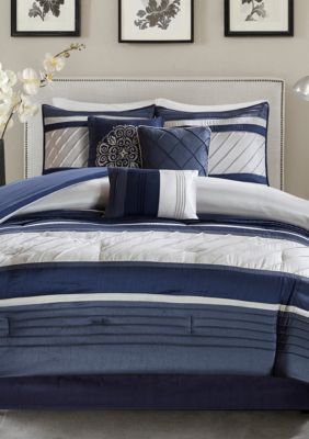 Blaire 7-Piece Comforter Set-Navy