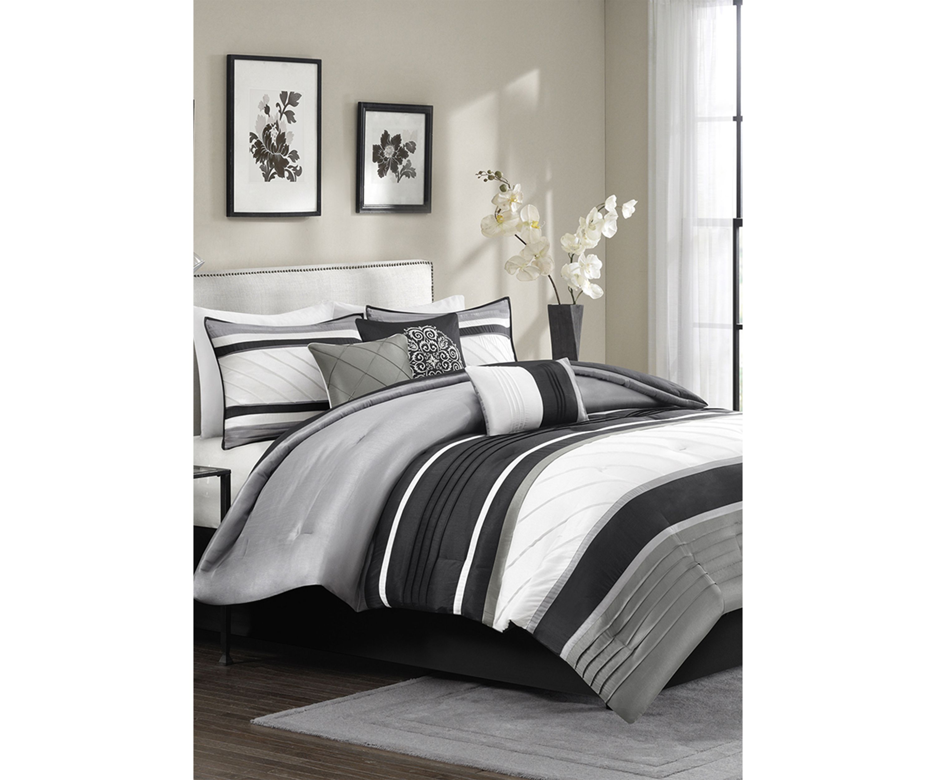 Blaire 7-Piece Comforter Set- Grey