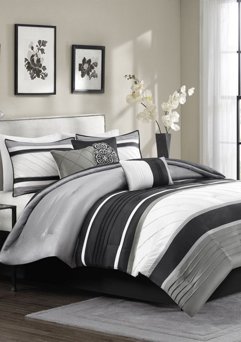 Blaire 7-Piece Comforter Set- Grey