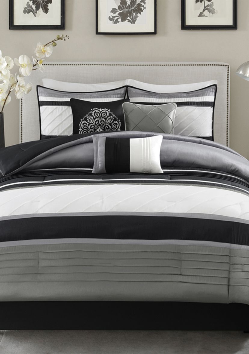 Blaire 7-Piece Comforter Set- Grey