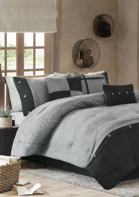 Boone 7-Piece Comforter Set- Grey