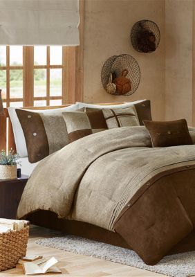 Boone 7-Piece Comforter Set- Brown