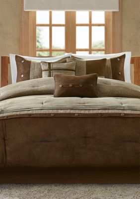 Boone 7-Piece Comforter Set- Brown