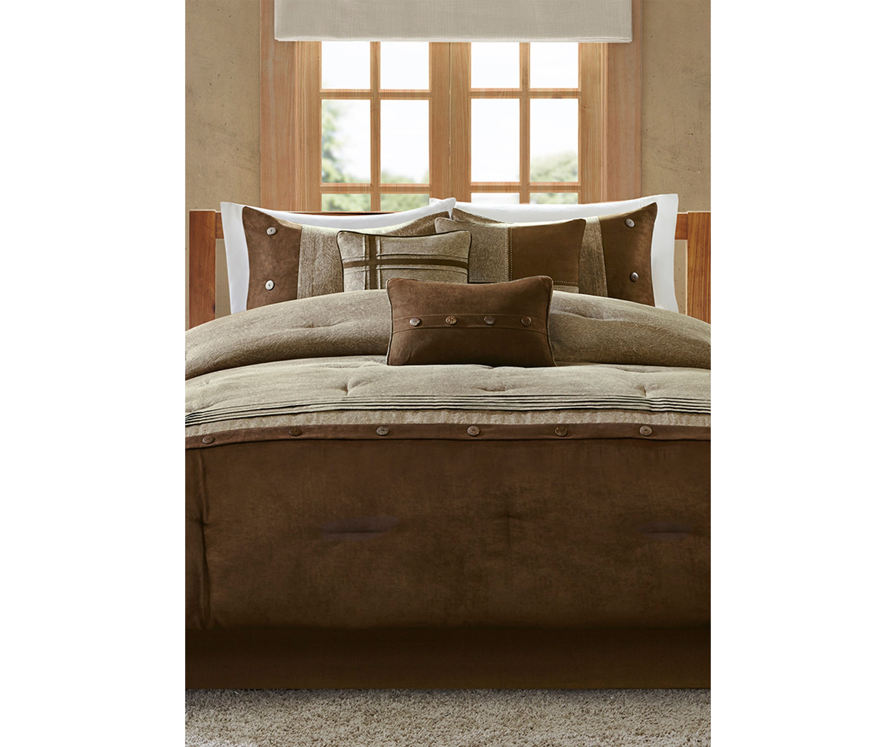 Boone 7-Piece Comforter Set- Brown