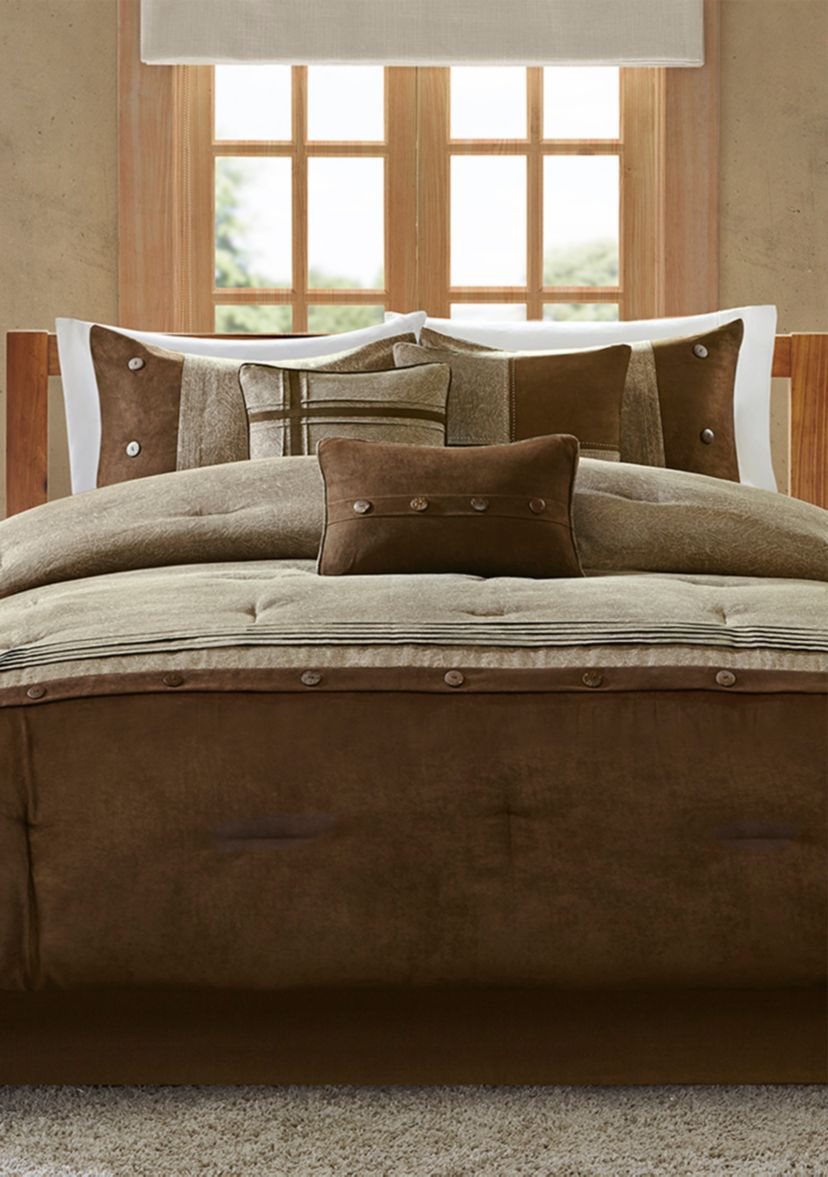 Boone 7-Piece Comforter Set- Brown