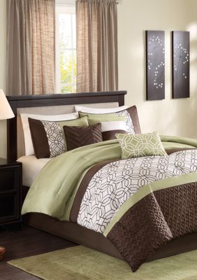 Madison Park Briggs 7 Piece Comforter Set Green Belk