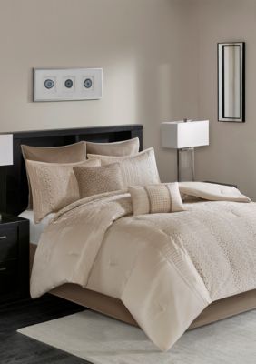 Camelia 8-Piece Embroidered Comforter Set - Natural