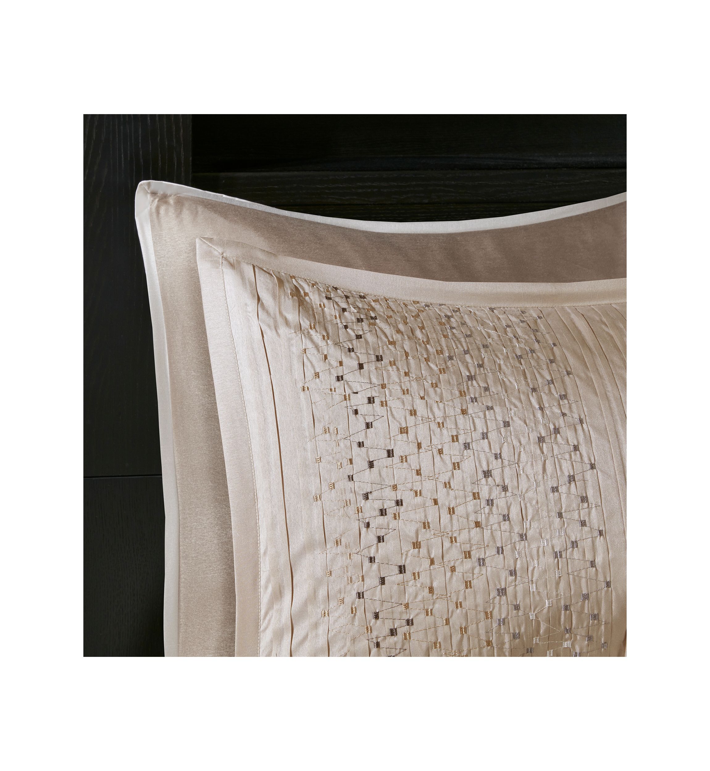 Camelia 8-Piece Embroidered Comforter Set - Natural