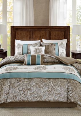 Caroline	Jacquard 7-Piece Comforter Set - Blue