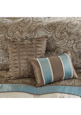 Caroline	Jacquard 7-Piece Comforter Set - Blue