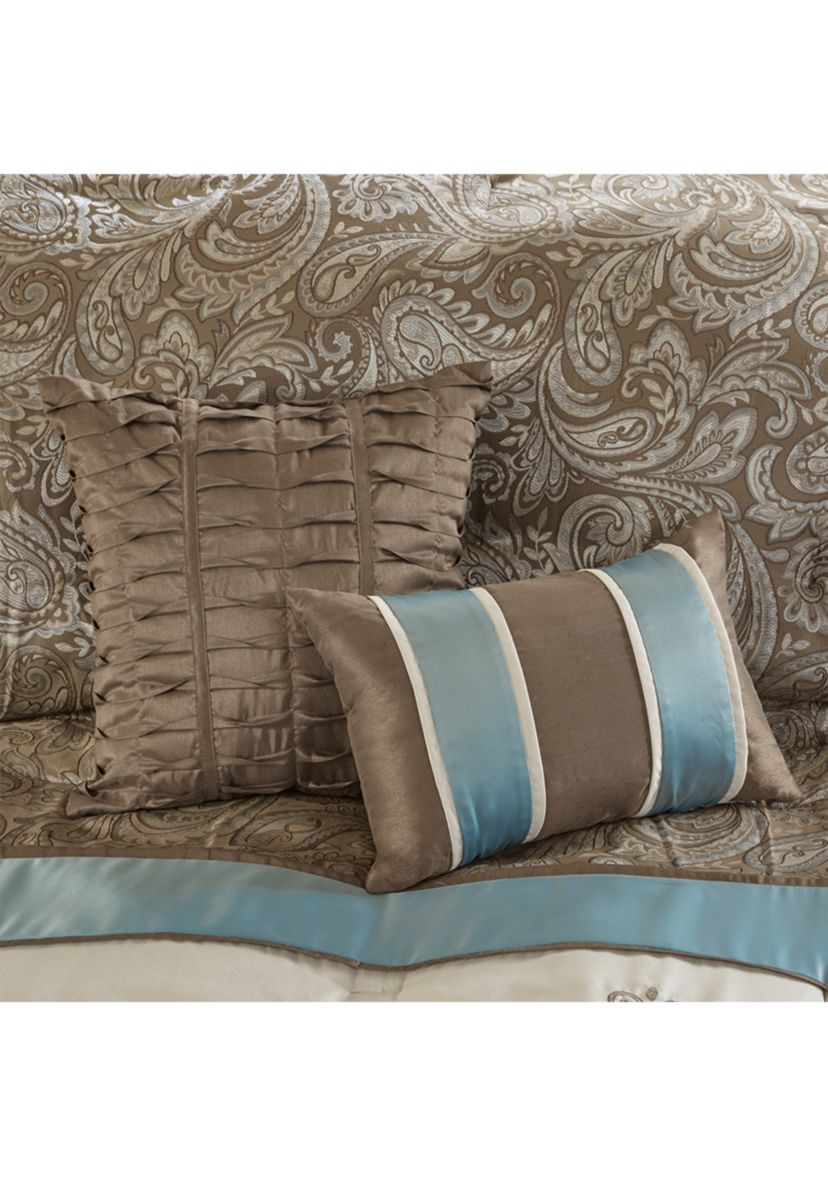 Caroline	Jacquard 7-Piece Comforter Set - Blue