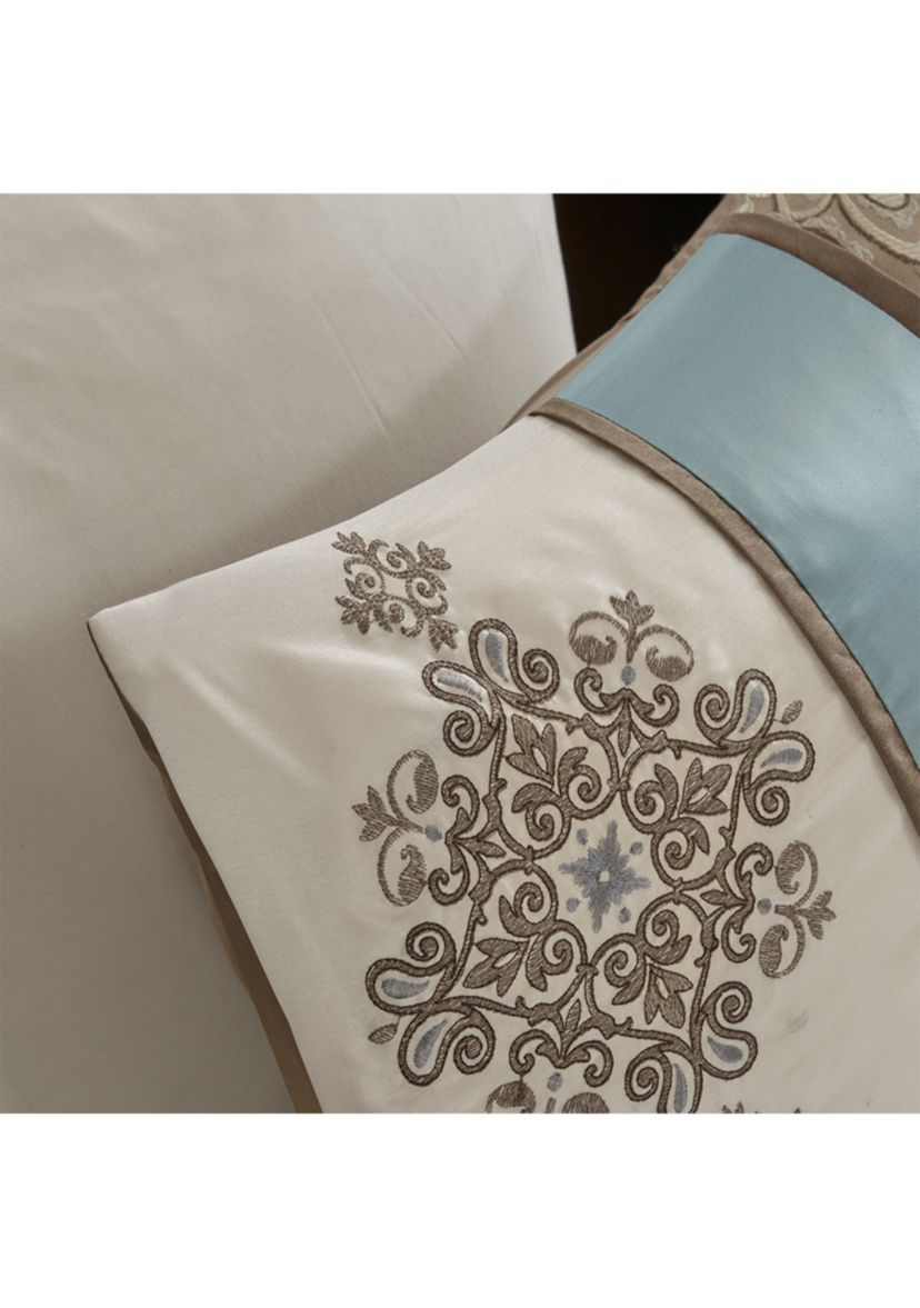 Caroline	Jacquard 7-Piece Comforter Set - Blue