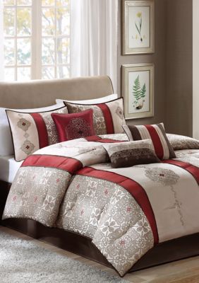 Donovan	Jacquard Comforter Set Red