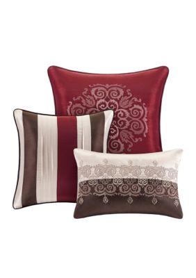 Donovan	Jacquard Comforter Set Red