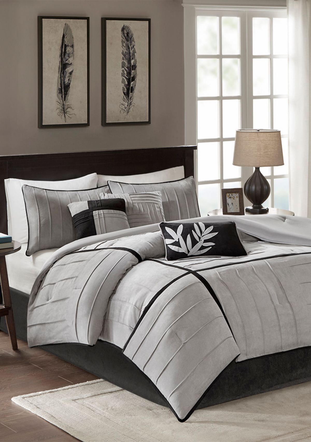 Connell Gray 7-Piece Queen Comforter Set 90-in. x 90-in.