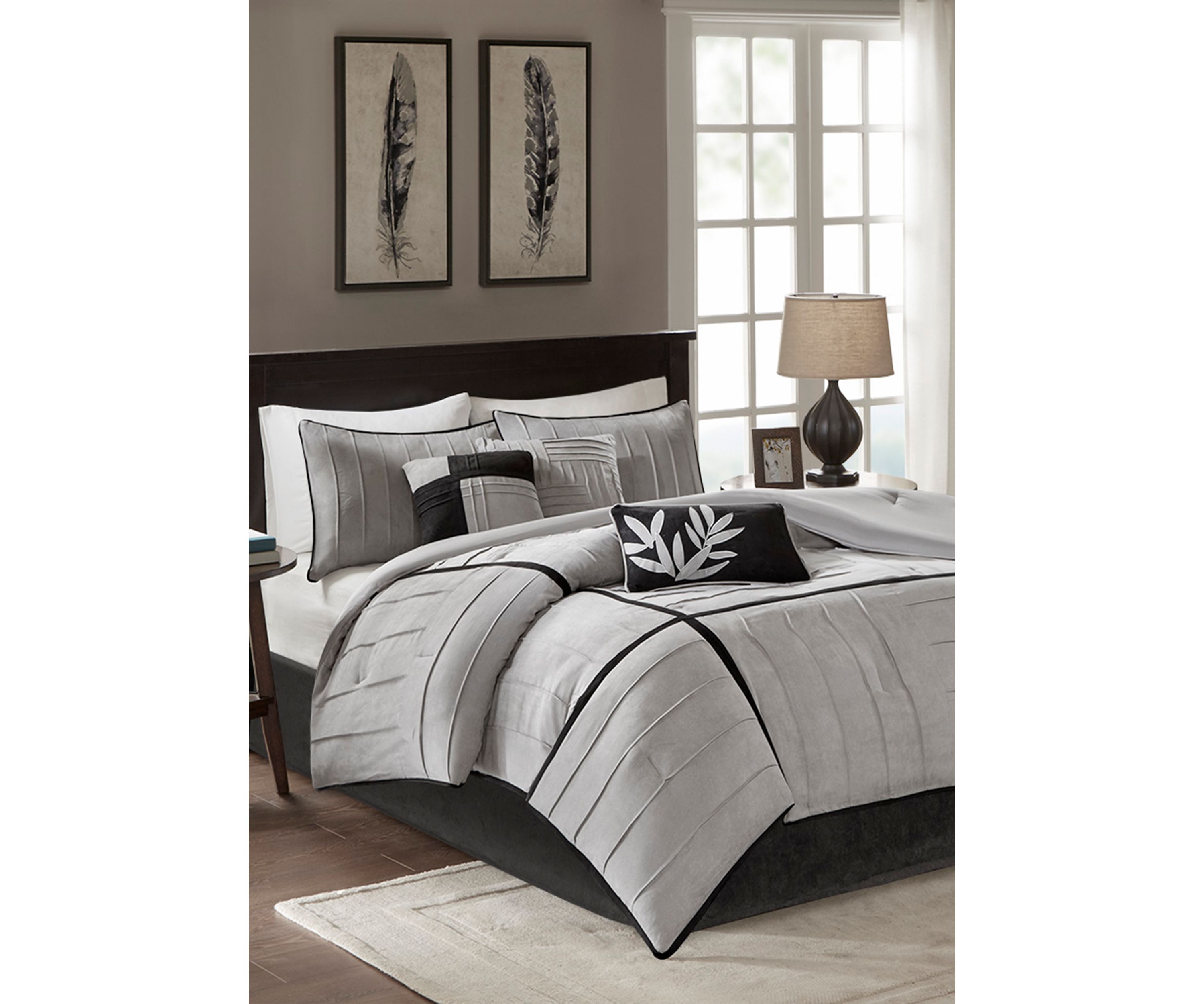 Connell Gray 7-Piece Queen Comforter Set 90-in. x 90-in.