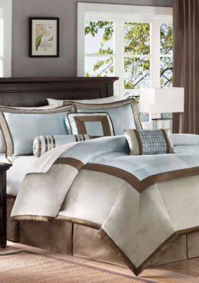 Madison Park Genevieve Blue 7-Piece Queen Comforter Set 90-in. x 90-in. |  belk