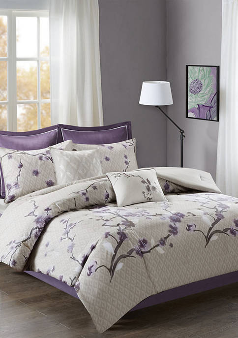 Madison Park Holly Cotton Comforter Set-Purple