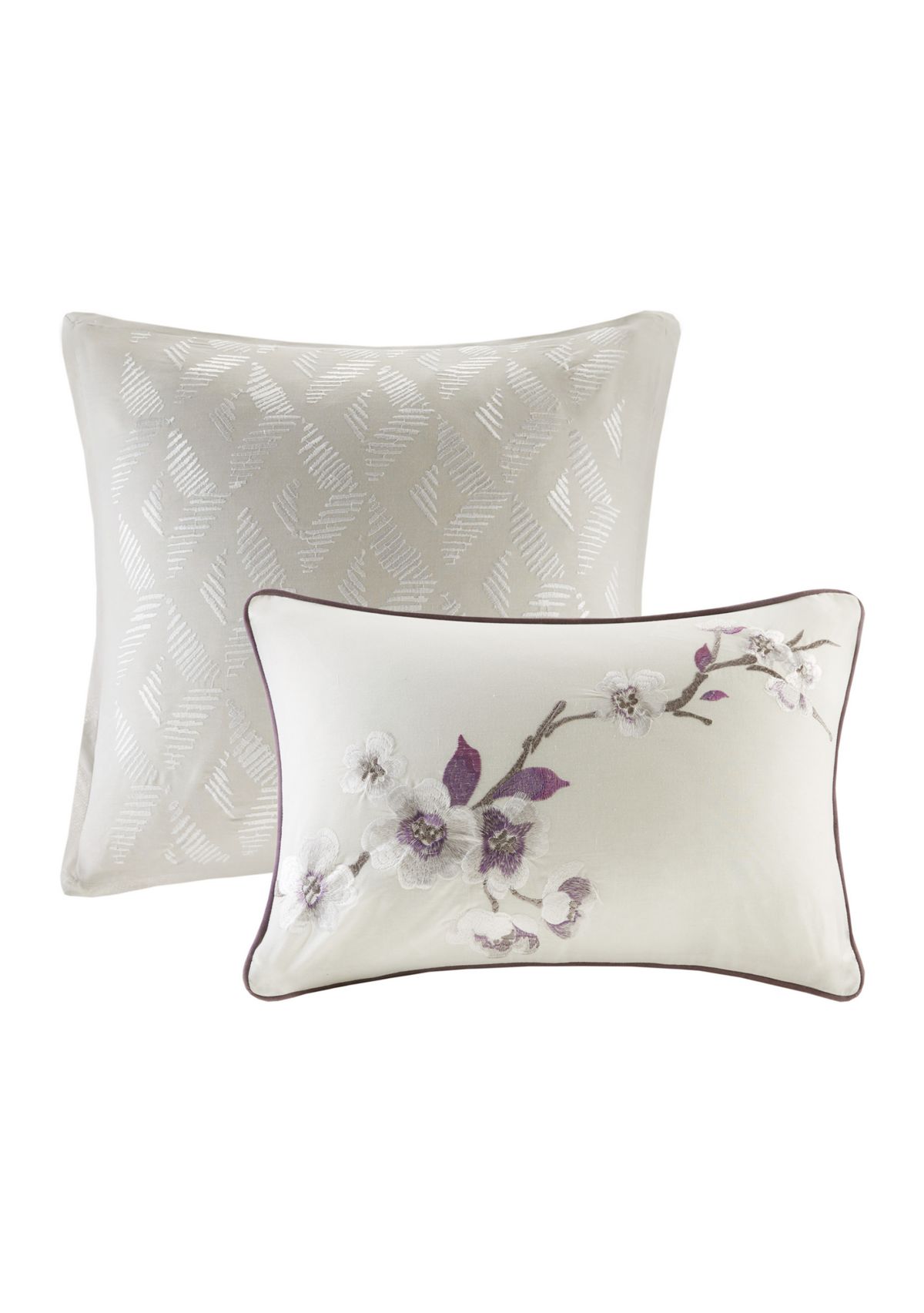 Madison Park Holly 8 Piece Cotton Comforter Set- Purple 