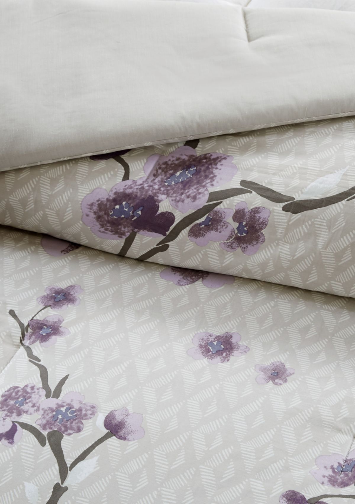 Madison Park Holly 8 Piece Cotton Comforter Set- Purple 