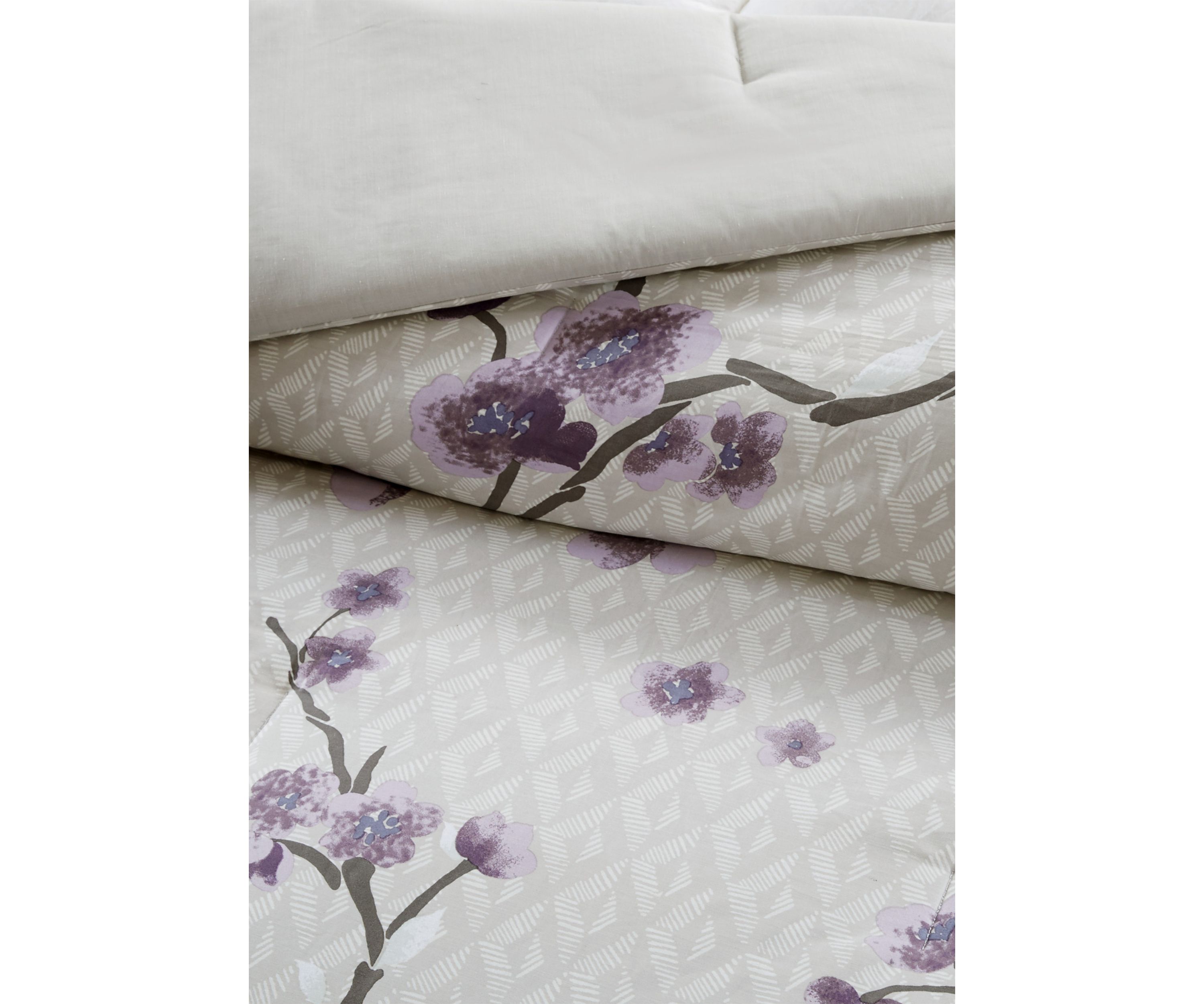Madison Park Holly 8 Piece Cotton Comforter Set- Purple 
