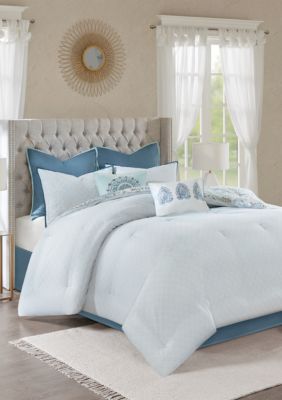 Madison Park Isla 8 Piece Cotton Floral Printed Reversible Comforter Set