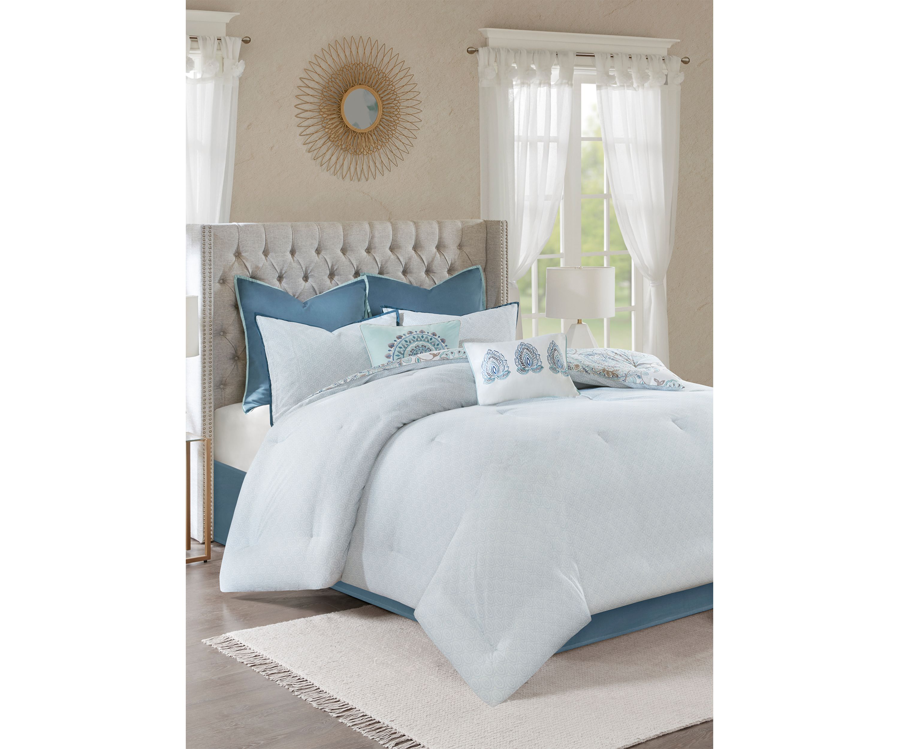Isla 8 Piece Cotton Floral Printed Reversible Comforter Set